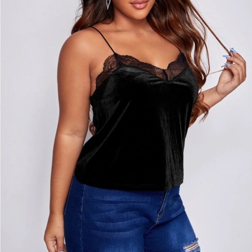 Shein Velvet Lace Cami Top